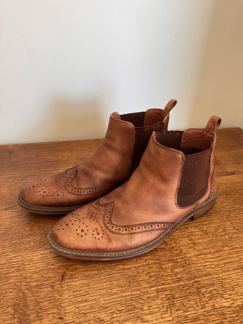 MEN'S FLORSHEIM 11835-257 SIZE 11M SADDLE TAN LEATHER BOOT